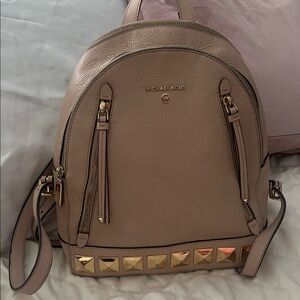 Michael Kors Blush Backpack with Gold Studs
